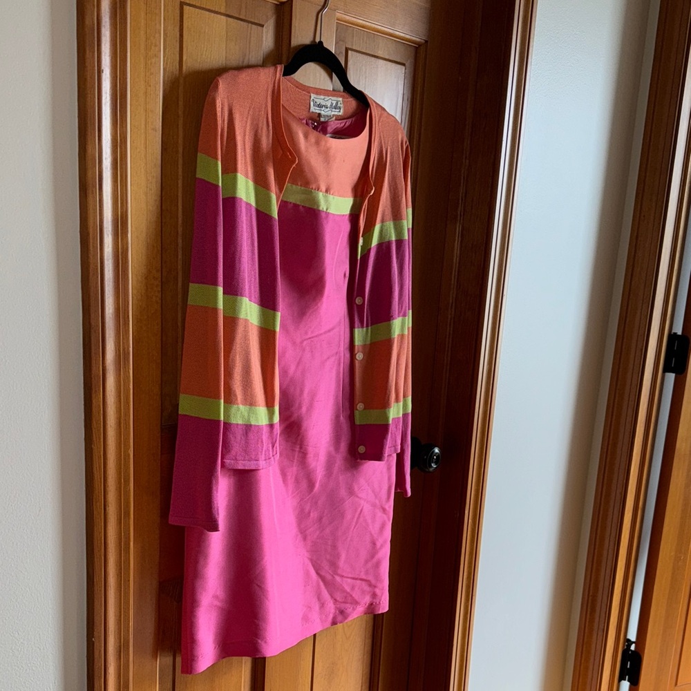 Victoria Holley Coral Dress and Jacket Set